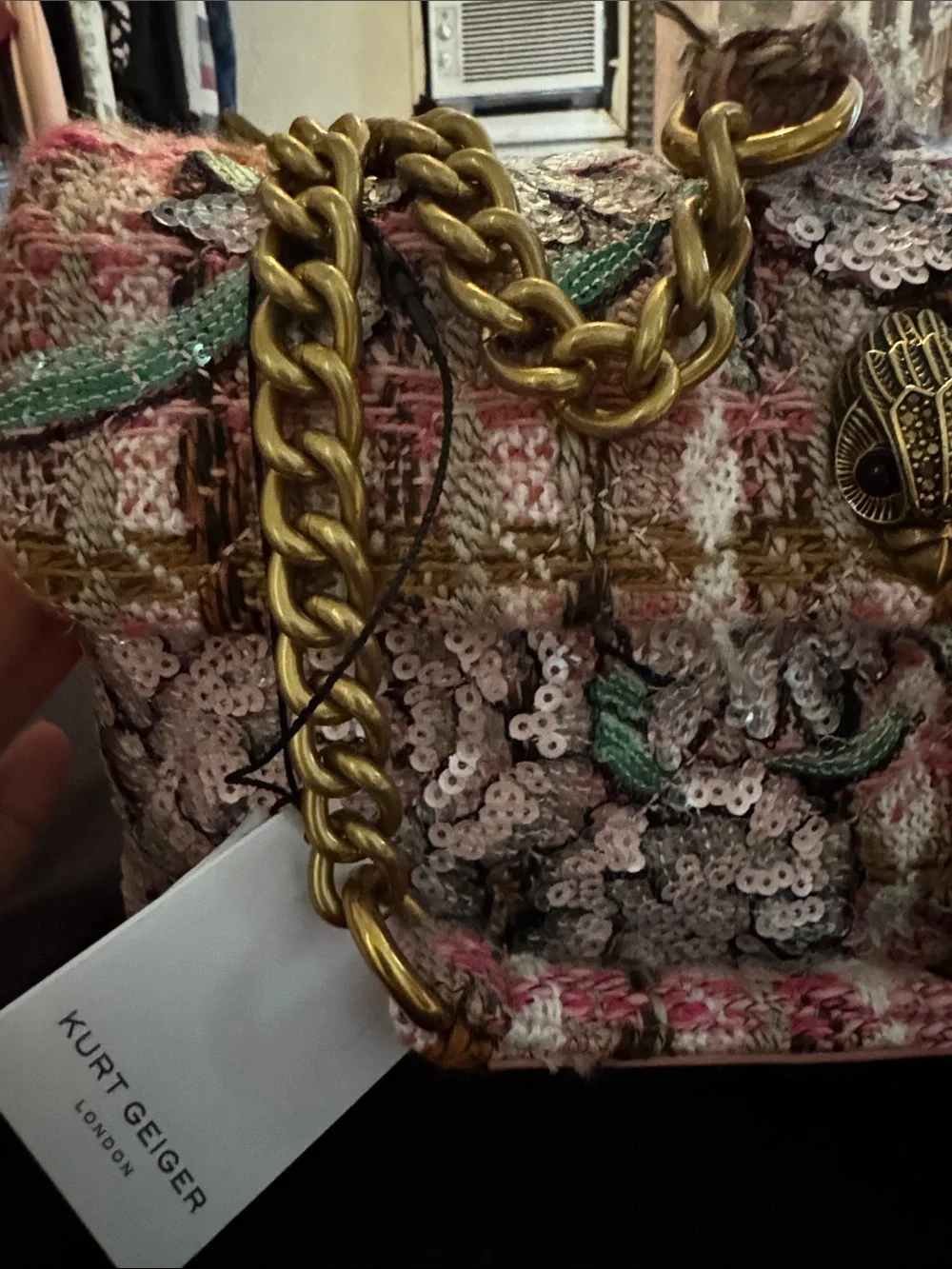 KURT GEIGER LONDON tweed Kensington bag /fabric day bag